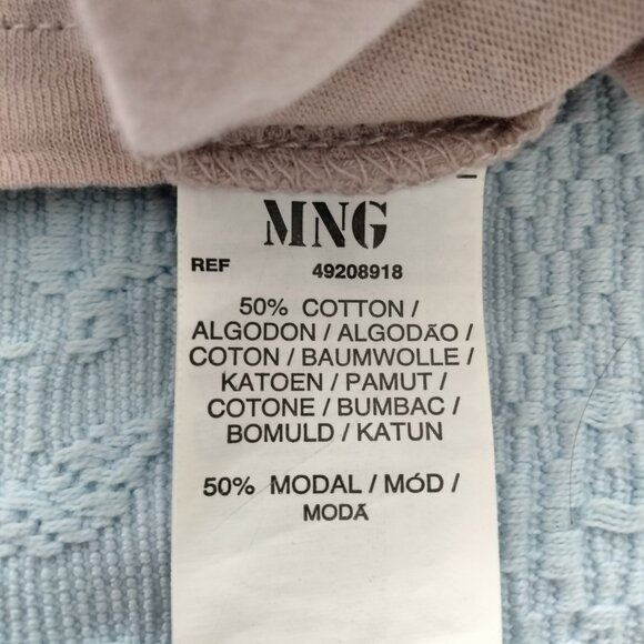 MNG Mango Y2K Pink Beaded T-shirt w/ Bird Print Women's Size S Scoop Neck - Picture 9 of 13